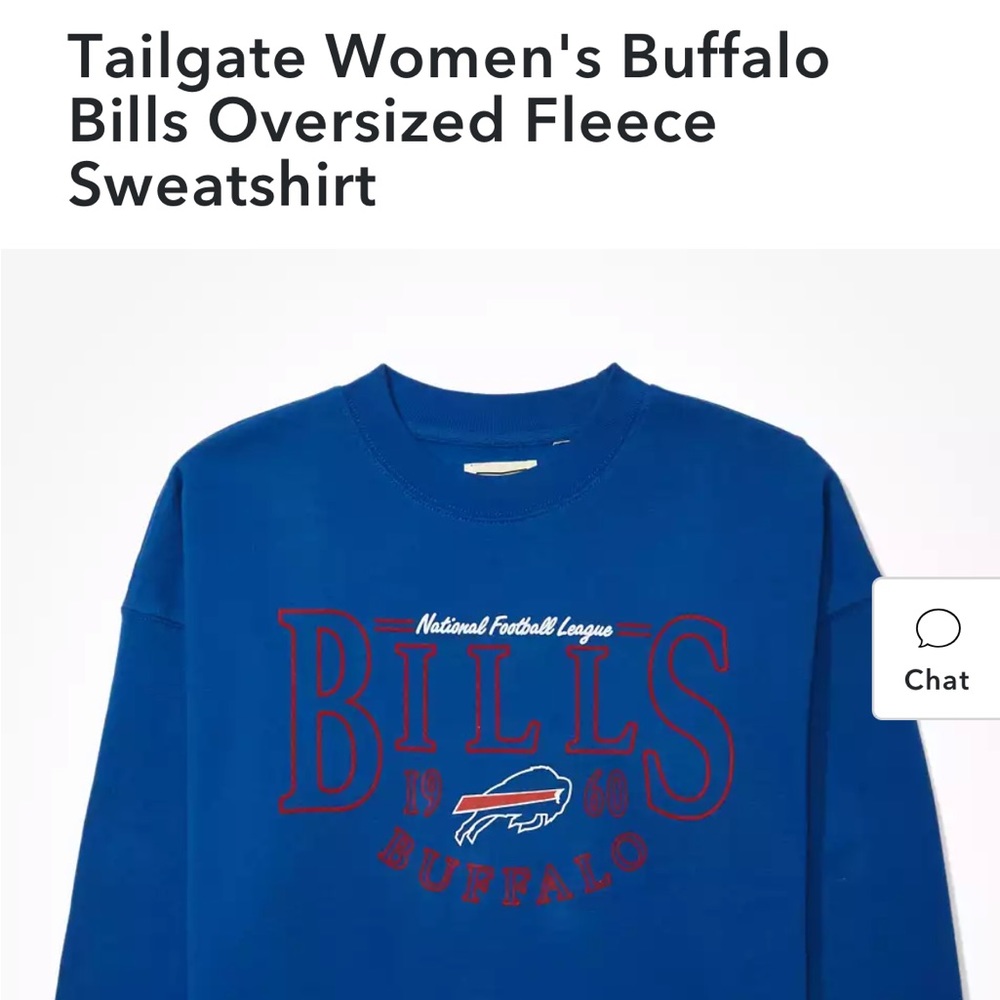 ISO! American eagle tailgate buffalo bills women’s oversized fleece